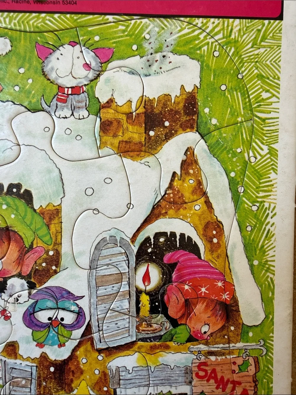 Vintage 1974 Santa’s House Frame-Tray puzzle